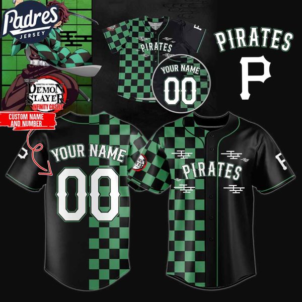 Pittsburgh Pirates MLB x Demon Slayer Custom Baseball Jersey 2025 1