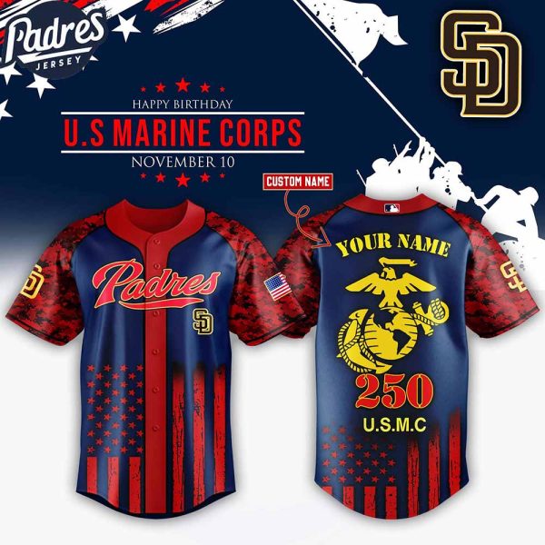 San Diego Padres MLB x USMC 250th Custom Baseball Jersey