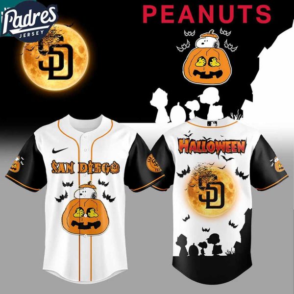 San Diego Padres Snoopy 75th Anniversary Peanut 2025 Halloween Baseball Jersey