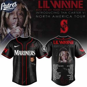 Seattle Mariners MLB x Lil Wayne Tha Carter VI Tour Custom Baseball Jersey
