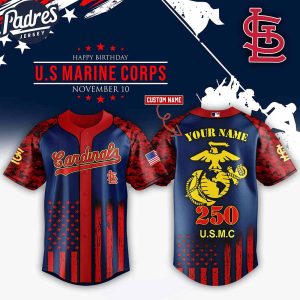 St Louis Cardinals MLB x USMC 250th Custom Baseball Jersey