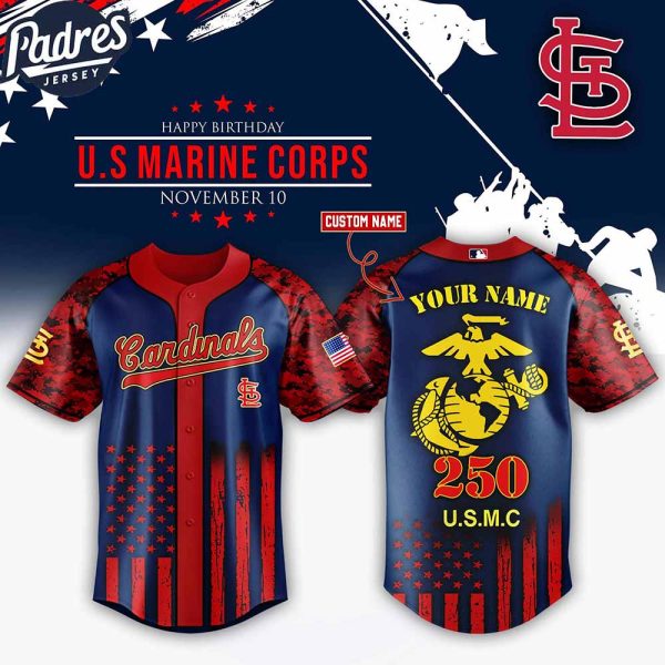 St Louis Cardinals MLB x USMC 250th Custom Baseball Jersey