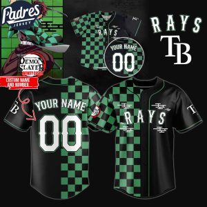 Tampa Bay Rays MLB x Demon Slayer Custom Baseball Jersey 2025 1