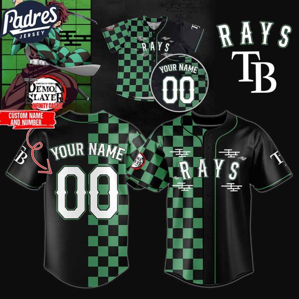 Tampa Bay Rays MLB x Demon Slayer Custom Baseball Jersey 2025 1
