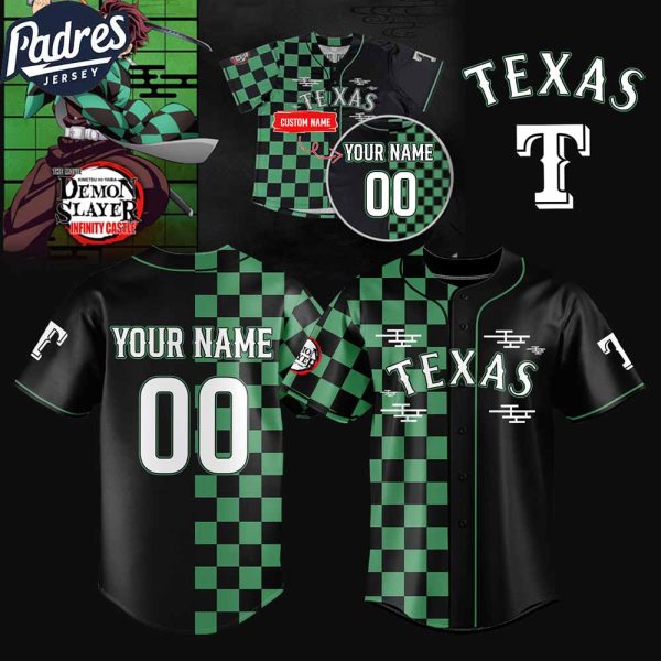 Texas Rangers MLB x Demon Slayer Custom Baseball Jersey 2025 1