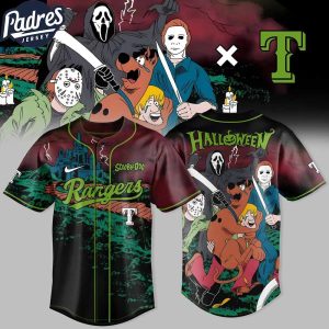 Texas Rangers Scooby Doo 2025 Halloween Mystery Inc Baseball Jersey