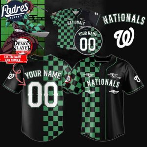 Washington Nationals MLB x Demon Slayer Custom Baseball Jersey 2025 1