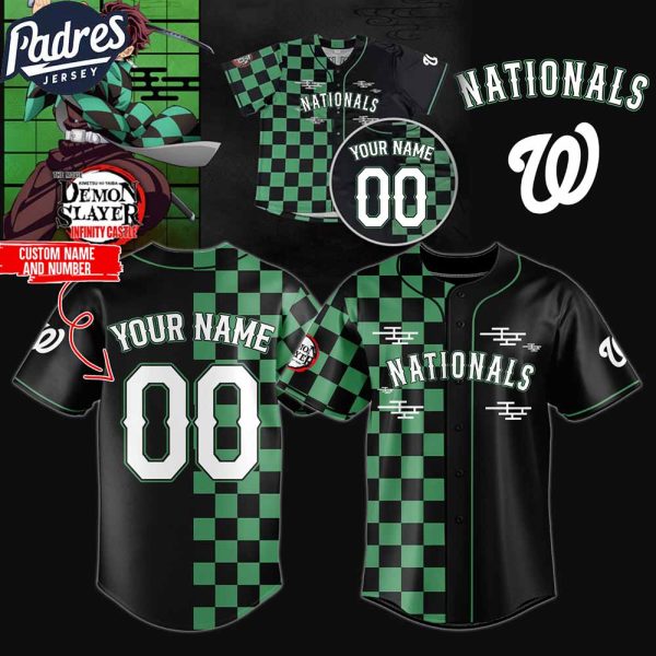 Washington Nationals MLB x Demon Slayer Custom Baseball Jersey 2025 1