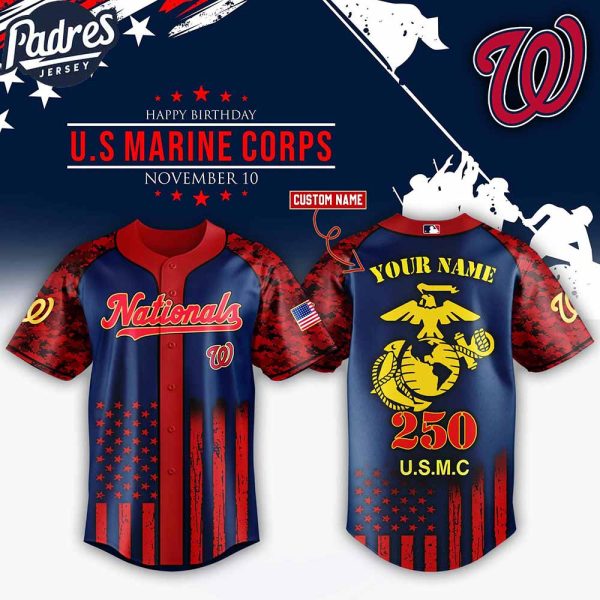 Washington Nationals MLB x USMC 250th Custom Baseball Jersey