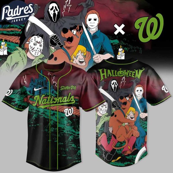 Washington Nationals Scooby Doo 2025 Halloween Mystery Inc Baseball Jersey