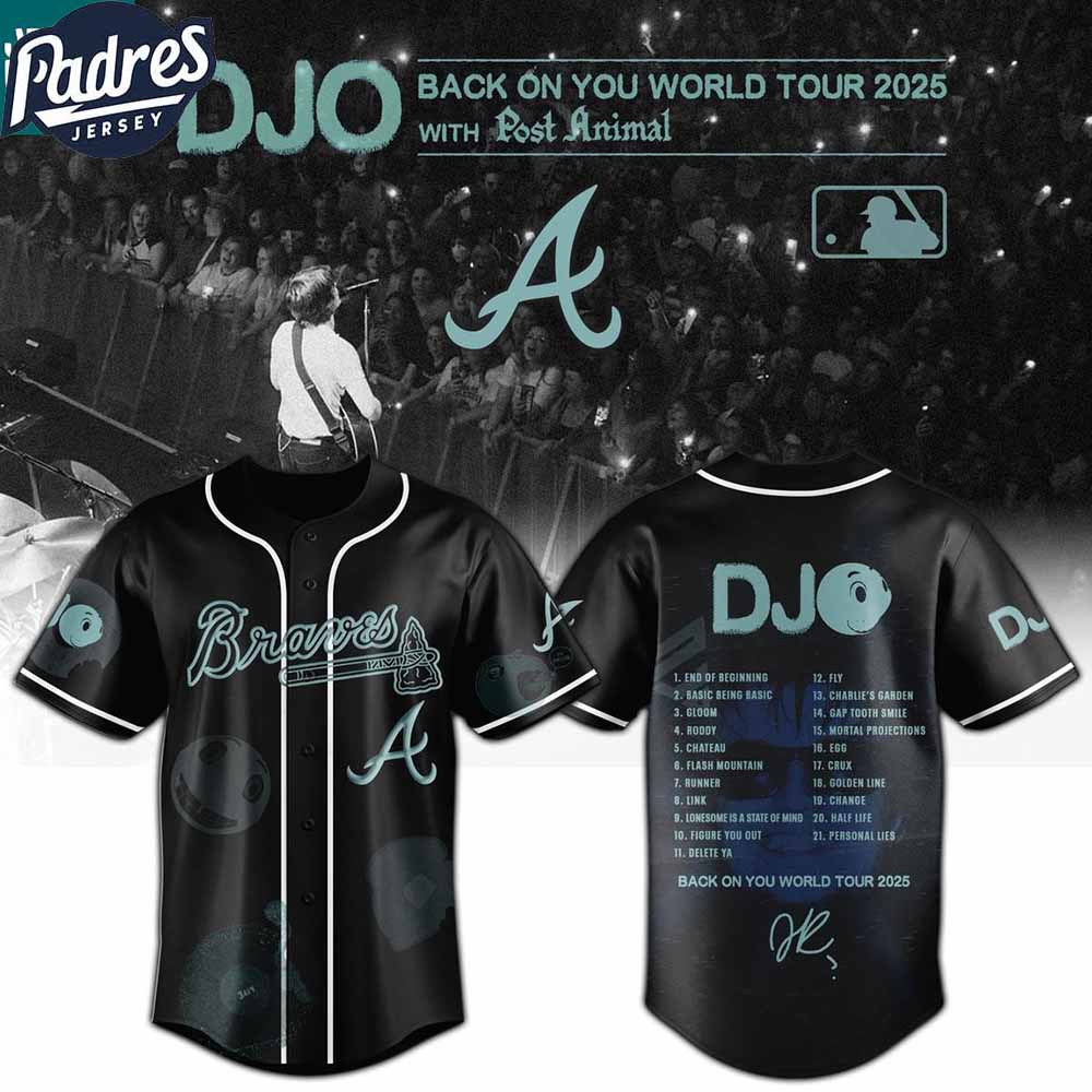 Atlanta Braves MLB x DJO Back To You World Tour 2025 With Post Animal MLB Baseball Jersey Atlanta Braves MLB x DJO Back To You World Tour 2025 With Post Animal MLB Baseball Jersey