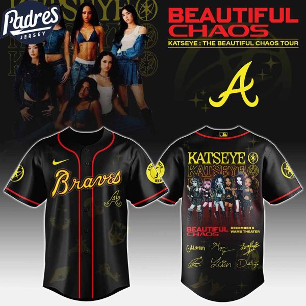 Atlanta Braves MLB x Katseye The Beautiful Chaos Tour Custom Baseball Jersey