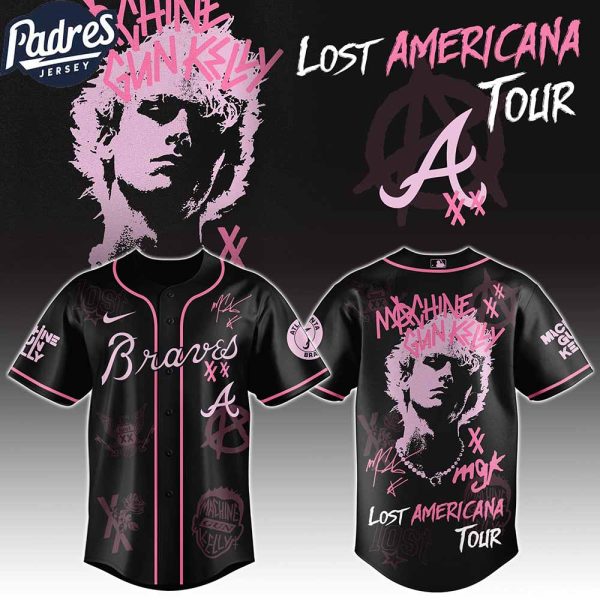 Atlanta Braves MLB x MGK The Lost Americana Tour Custom Baseball Jersey