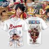 Atlanta Braves MLB x One Piece Monkey D Luffy 2025 Baseball Jersey