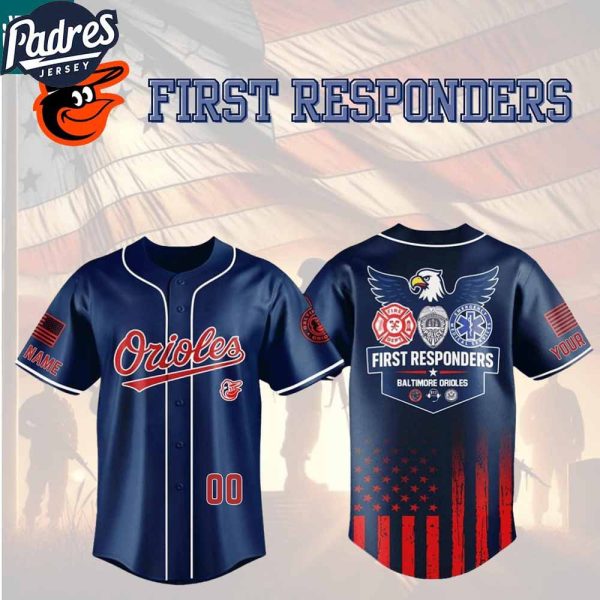 Baltimore Orioles First Responders Fire Dept Police EMS 2025 Custom Baseball Jersey