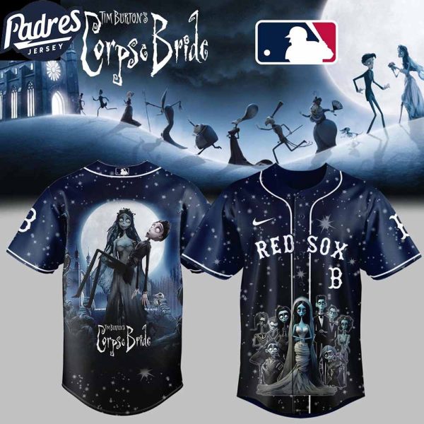 Boston Red Sox Corpse Bride 2025 Celebrate Halloween Tim Burton Baseball Jersey