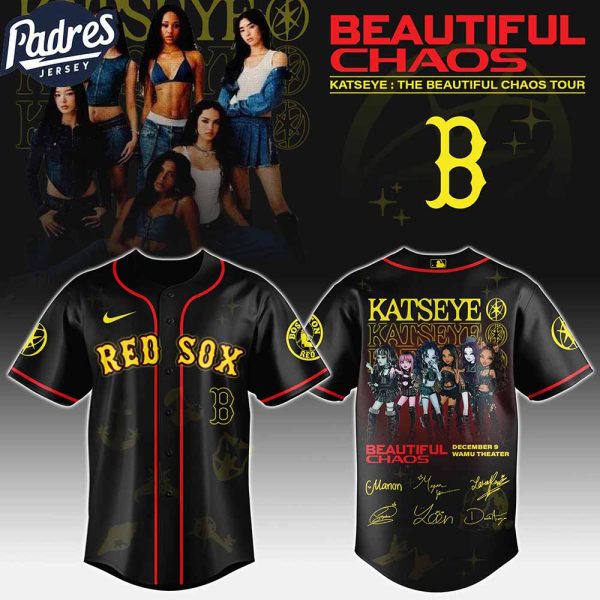 Boston Red Sox MLB x Katseye The Beautiful Chaos Tour Custom Baseball Jersey