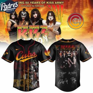 Chicago Cubs Kiss Band 50th Anniversary Signature 2025 Baseball Jersey