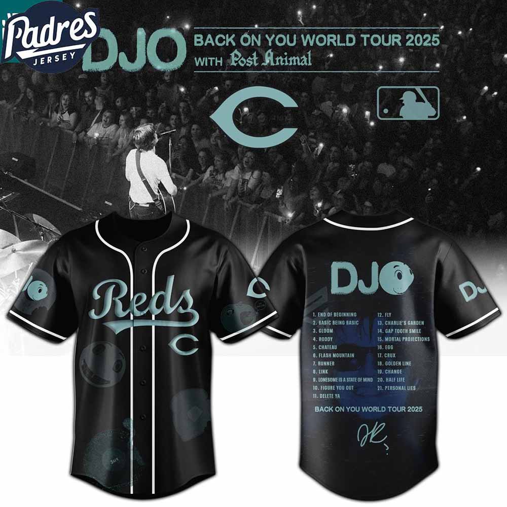 Cincinnati Reds MLB x DJO Back To You World Tour 2025 With Post Animal MLB Baseball Jersey Cincinnati Reds MLB x DJO Back To You World Tour 2025 With Post Animal MLB Baseball Jersey