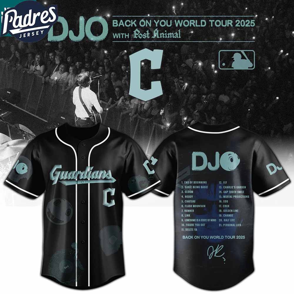 Cleveland Guardians MLB x DJO Back To You World Tour 2025 With Post Animal Baseball Jersey Cleveland Guardians MLB x DJO Back To You World Tour 2025 With Post Animal Baseball Jersey