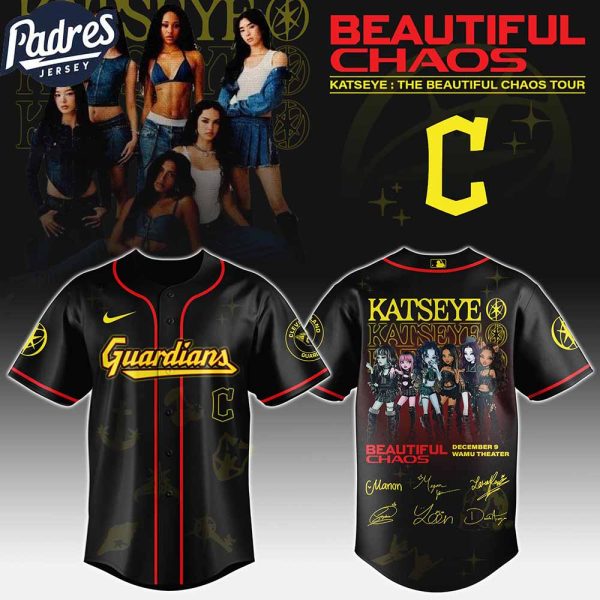 Cleveland Guardians MLB x Katseye The Beautiful Chaos Tour Custom Baseball Jersey