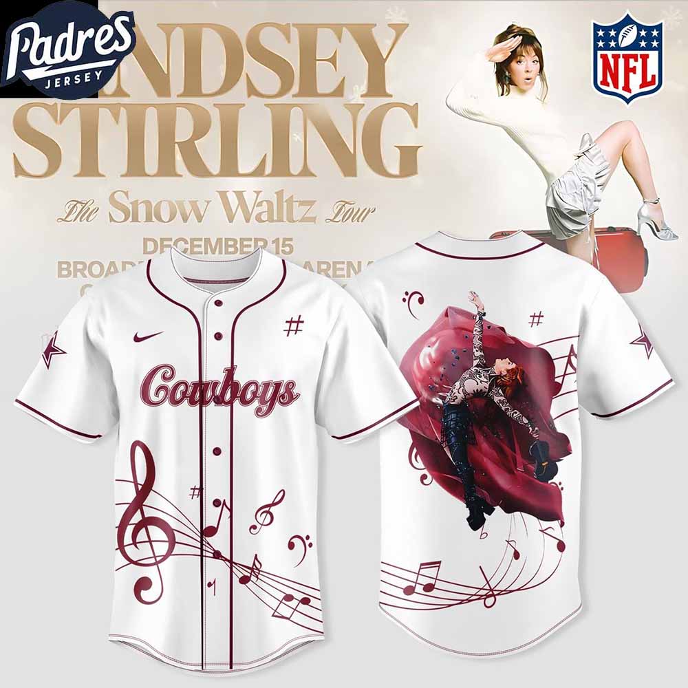 Dallas Cowboys Lindsey Stirling The Snow Waltz Holiday Tour 2025 Baseball Jersey Dallas Cowboys Lindsey Stirling The Snow Waltz Holiday Tour 2025 Baseball Jersey