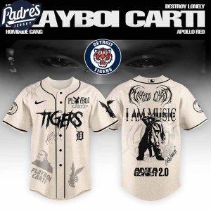 Detroit Tigers MLB x Playboi Carti Antagonist Tour Custom Baseball Jersey