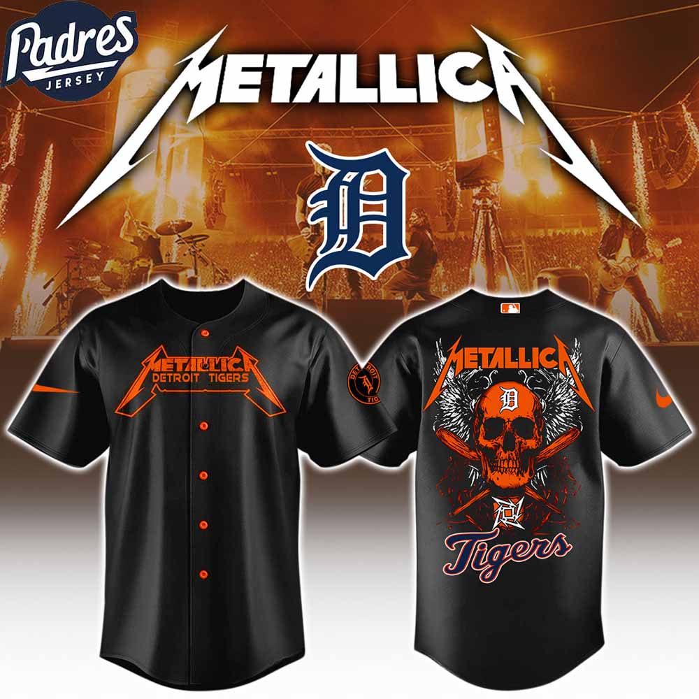 Detroit Tigers x MLB Metallica Baseball Jersey Detroit Tigers x MLB Metallica Baseball Jersey