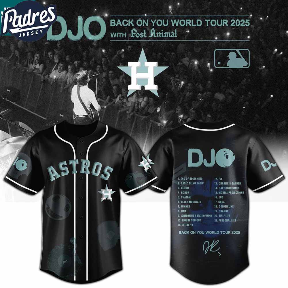 Houston Astros MLB x DJO Back To You World Tour 2025 With Post Animal MLB Baseball Jersey Houston Astros MLB x DJO Back To You World Tour 2025 With Post Animal MLB Baseball Jersey