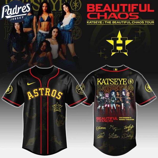 Houston Astros MLB x Katseye The Beautiful Chaos Tour Custom Baseball Jersey