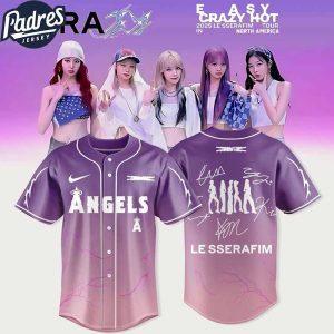 Los Angeles Angels Easy Crazy Hot 2025 Le Sserafim Tour Custom Baseball Jersey