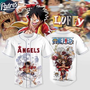Los Angeles Angels MLB x One Piece Monkey D Luffy 2025 Baseball Jersey