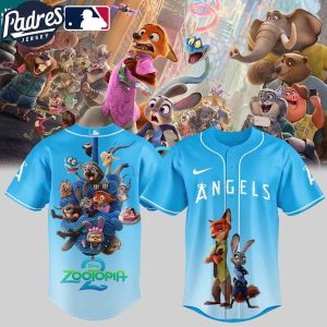 Los Angeles Angels Zootopia 2 MLB Collab Disley Celebration Baseball Jersey