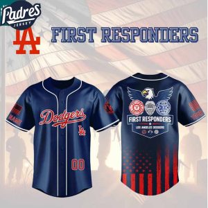 Los Angeles Dodgers First Responders Fire Dept Police EMS 2025 Custom Baseball Jersey
