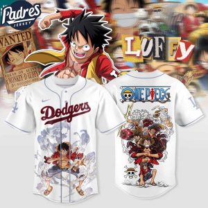 Los Angeles Dodgers MLB x One Piece Monkey D Luffy 2025 Baseball Jersey