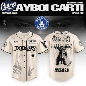 Los Angeles Dodgers MLB x Playboi Carti Antagonist Tour Custom Baseball Jersey