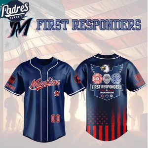 Miami Marlins First Responders Fire Dept Police EMS 2025 Custom Baseball Jersey
