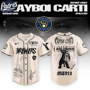Milwaukee Brewers MLB x Playboi Carti Antagonist Tour Custom Baseball Jersey
