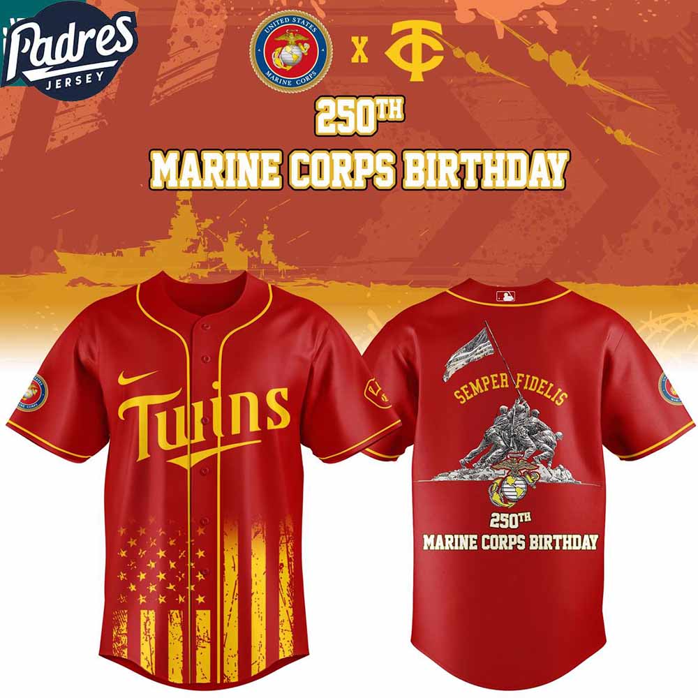 Minnesota Twins Marine Corps 250th Birthday Semper Fidelis 2025 Baseball Jersey Minnesota Twins Marine Corps 250th Birthday Semper Fidelis 2025 Baseball Jersey