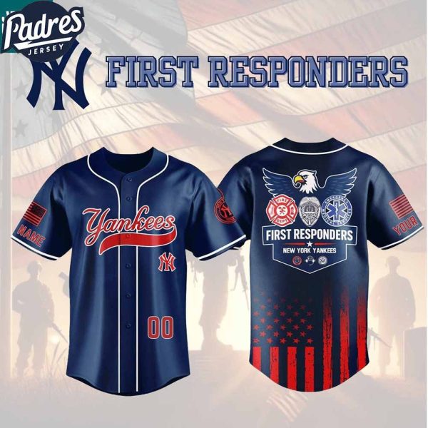 New York Yankees First Responders Fire Dept Police EMS 2025 Custom Baseball Jersey