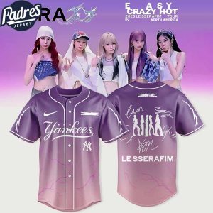 New York Yankees x Easy Crazy Hot Le Sserafim 2025 Tour Edition Baseball Jersey