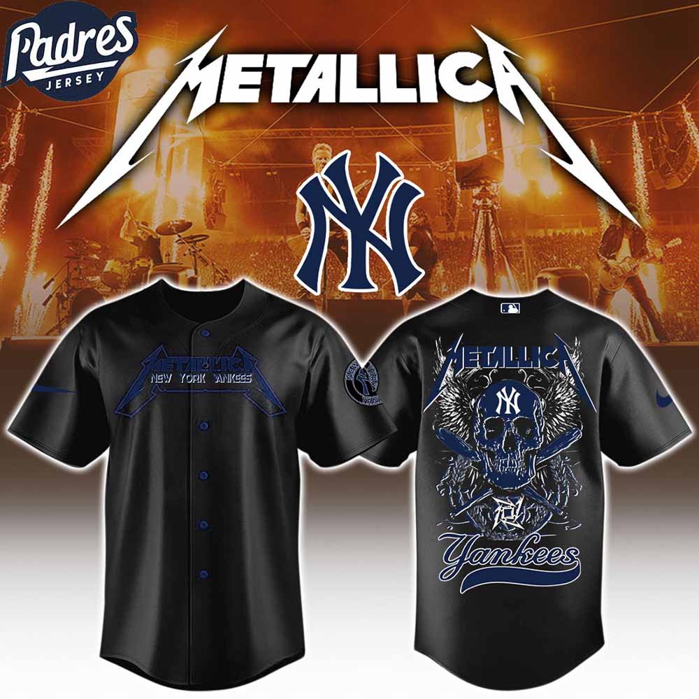 New York Yankees x MLB Metallica Baseball Jersey New York Yankees x MLB Metallica Baseball Jersey