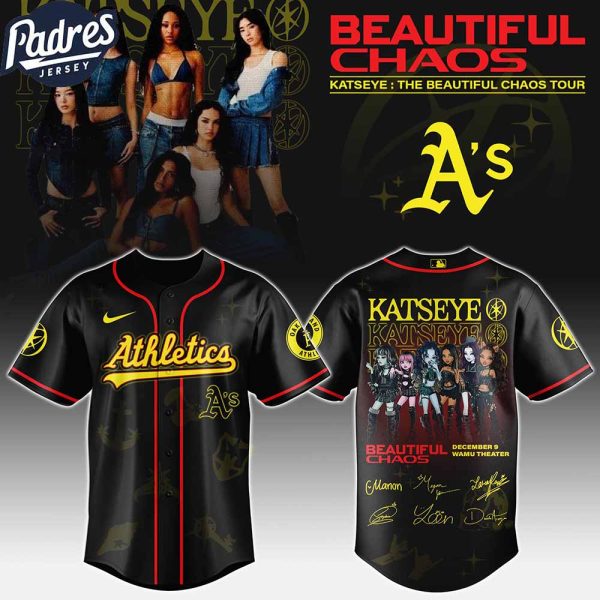 Oakland Athletics MLB x Katseye The Beautiful Chaos Tour Custom Baseball Jersey