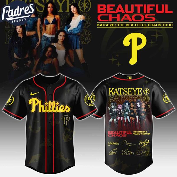 Philadelphia Phillies MLB x Katseye The Beautiful Chaos Tour Custom Baseball Jersey