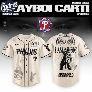 Philadelphia Phillies MLB x Playboi Carti Antagonist Tour Custom Baseball Jersey