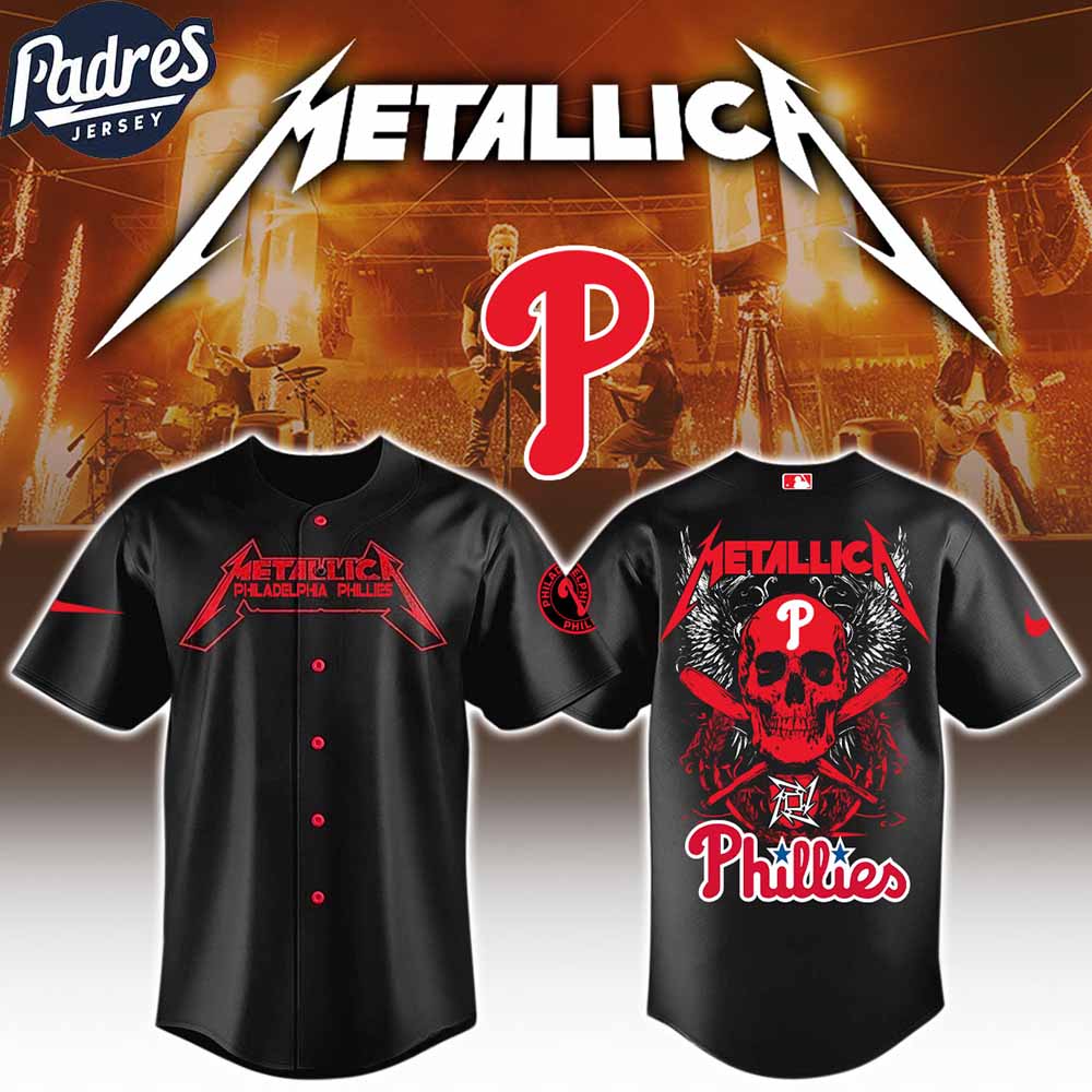 Philadelphia Phillies x MLB Metallica Baseball Jersey Philadelphia Phillies x MLB Metallica Baseball Jersey