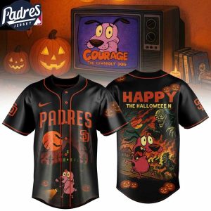San Diego Padres 2025 Courage The Cowardly Dog Happy Halloween Baseball Jersey