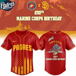 San Diego Padres Marine Corps 250th Birthday Semper Fidelis 2025 Baseball Jersey