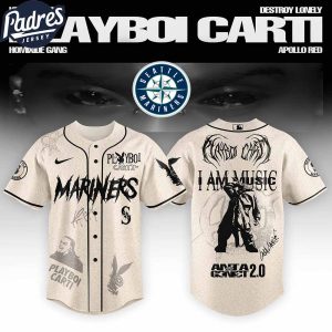 Seattle Mariners MLB x Playboi Carti Antagonist Tour Custom Baseball Jersey