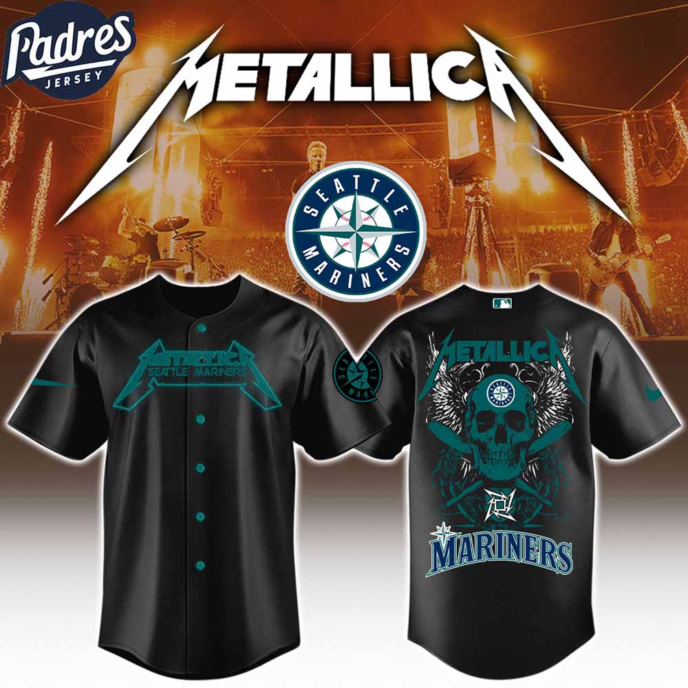 Seattle Mariners x MLB Metallica Baseball Jersey Seattle Mariners x MLB Metallica Baseball Jersey